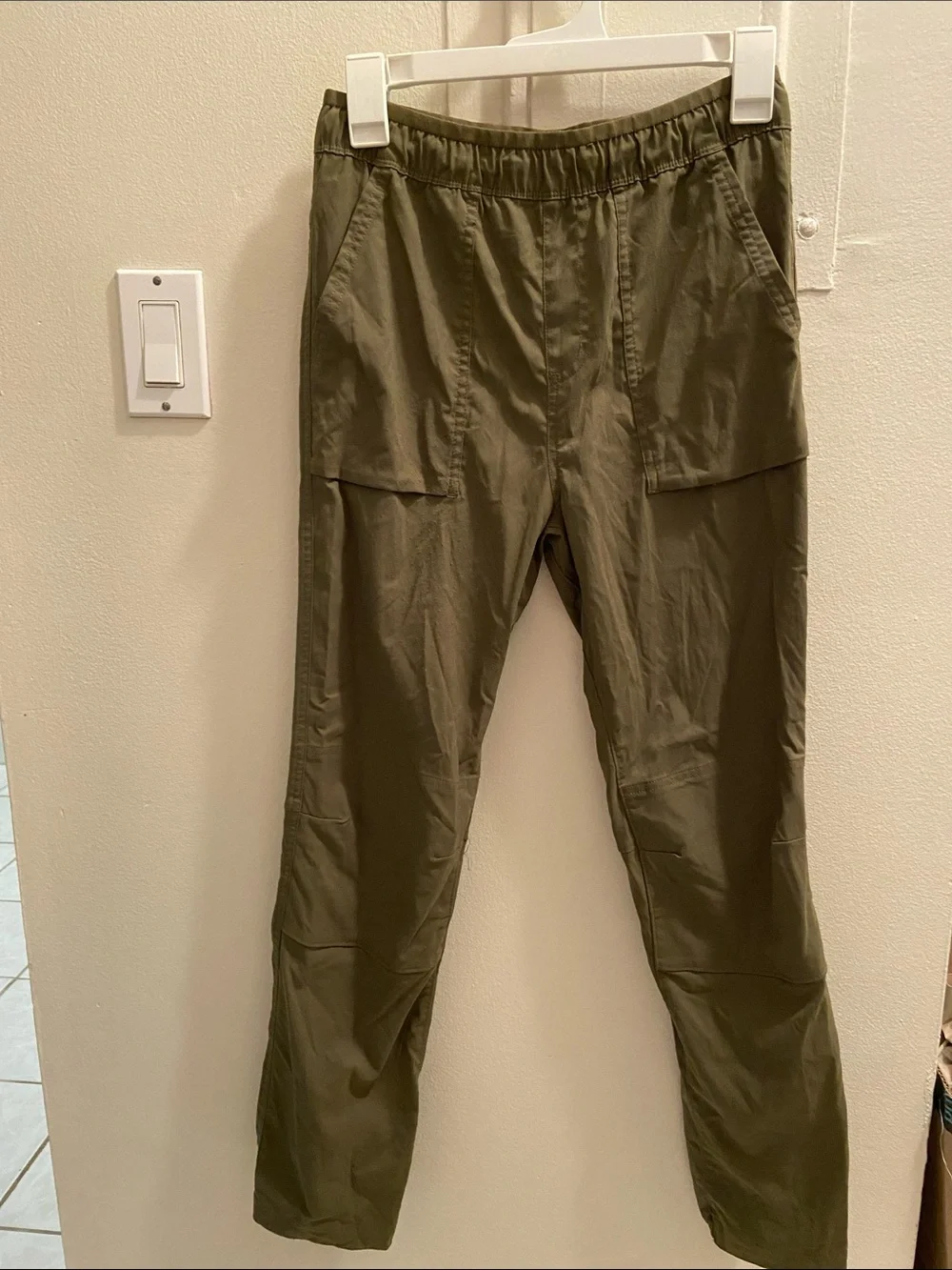 REI Olive Green Kids Cargo Pants with Elastic Waist